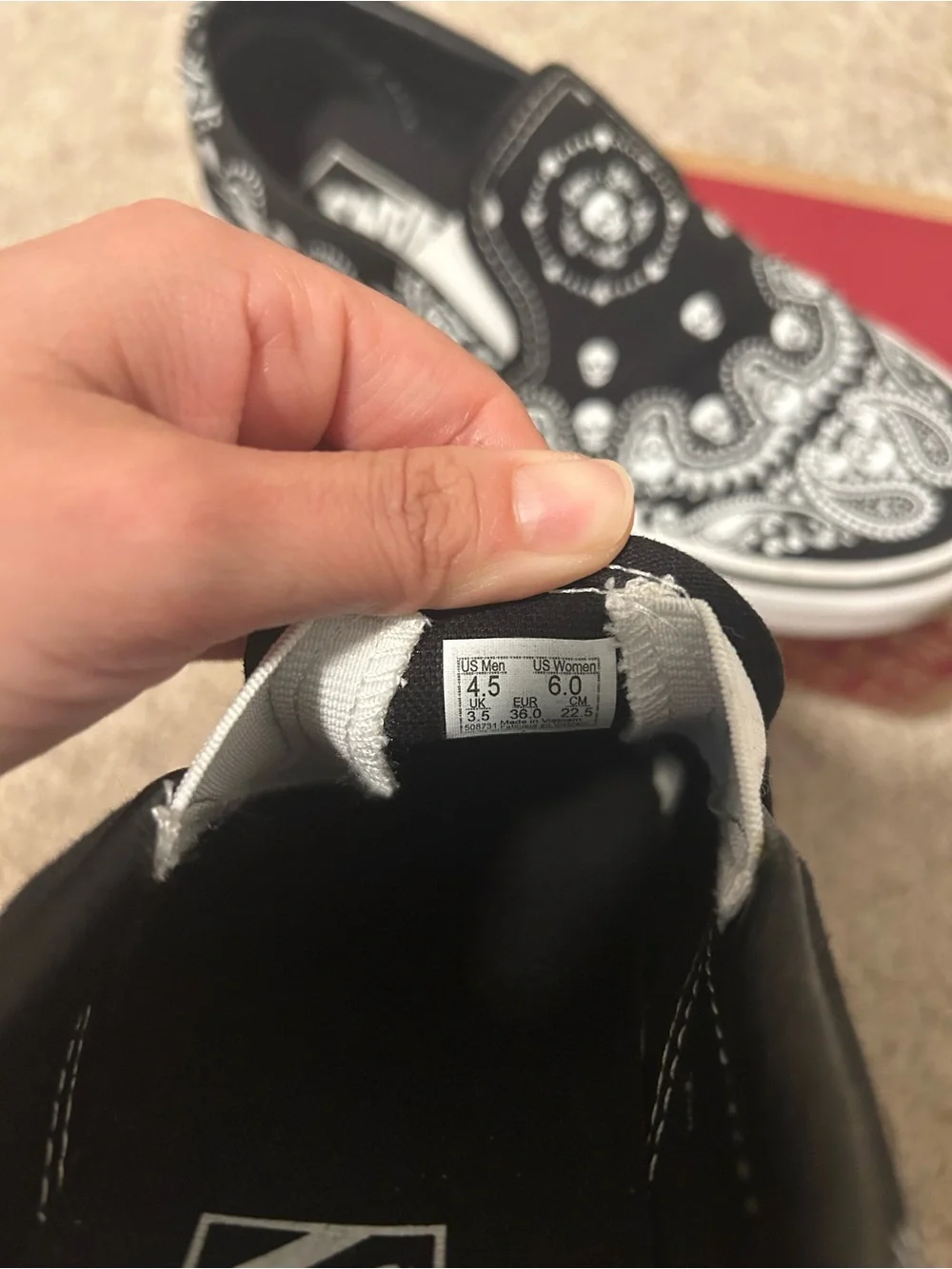 Vans Kids Black & White Skull Bandana Slip-On Sneakers